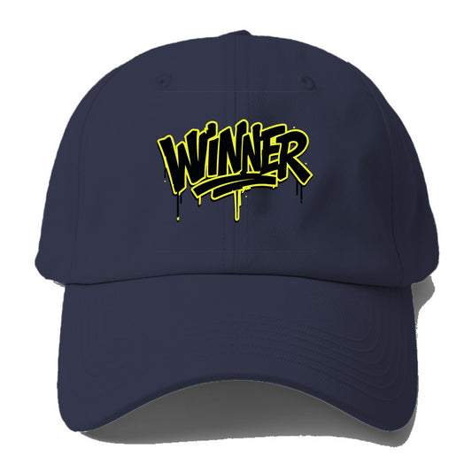 Bold typography design - "WINNER" - victorious mindset, champion - Baseball Cap For Big Heads - Twilight Navy(Blue)