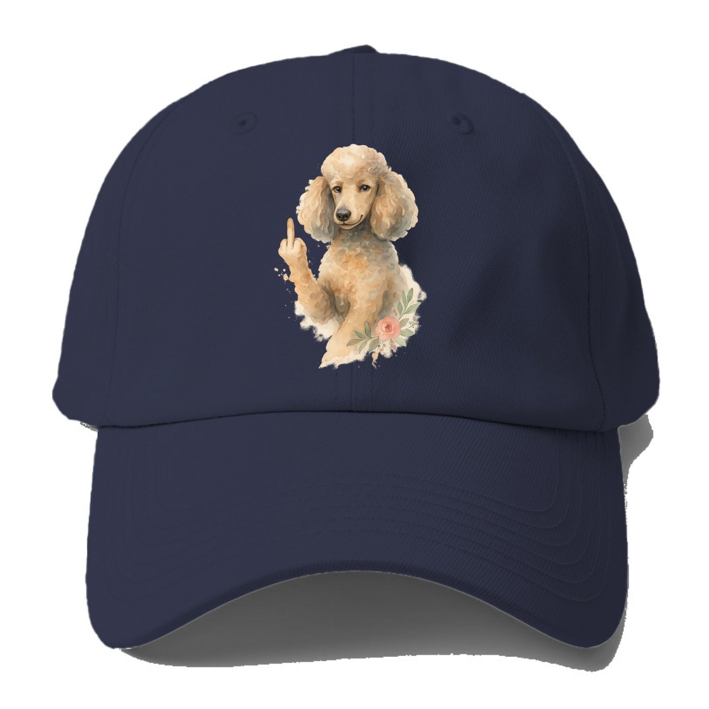 Standard Poodle with curly styled coat, intelligent face, fancy paw - Baseball Cap For Big Heads - Twilight Navy(Blue)