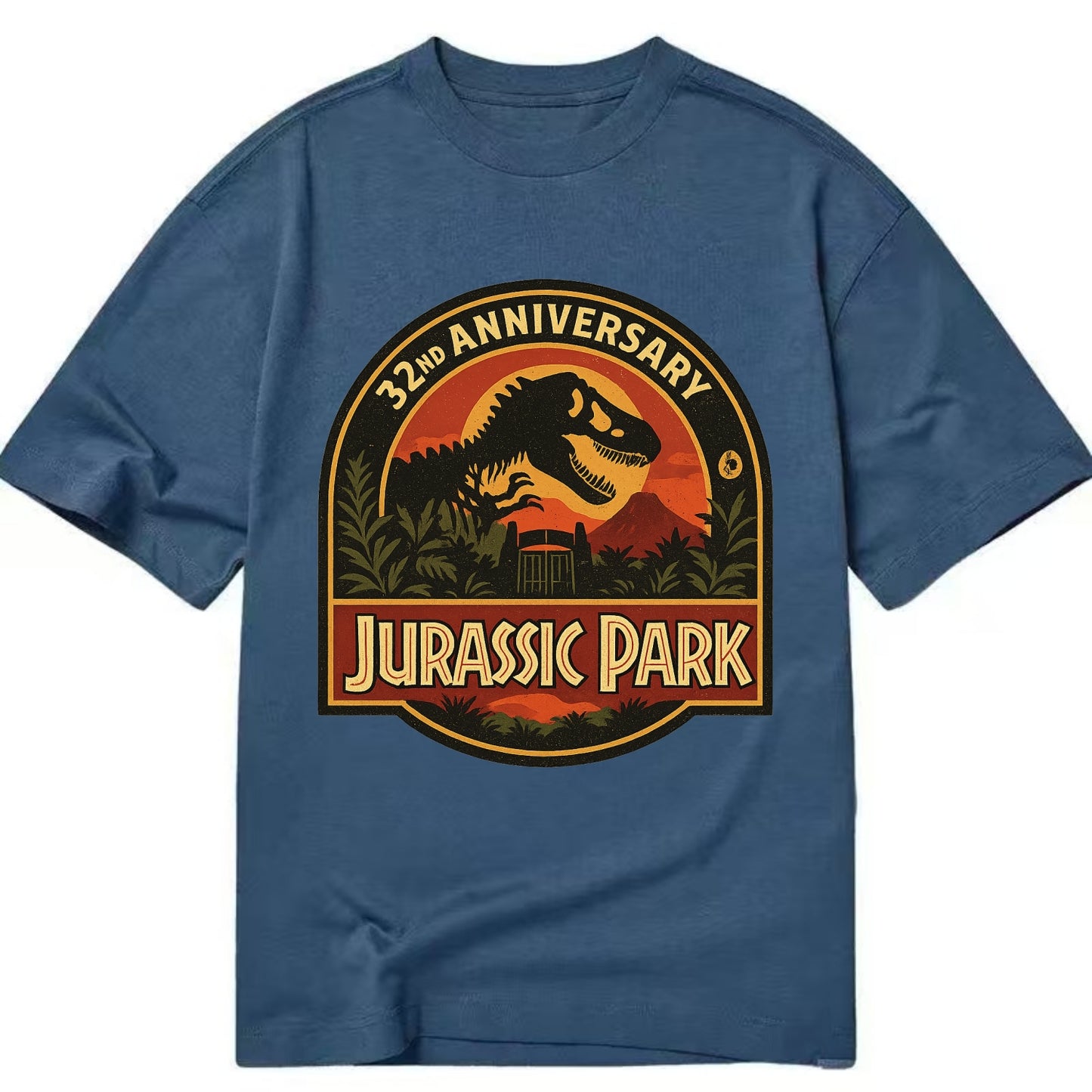 Jurassic Park 32nd Anniversary - Classic T-shirt - Twilight Navy(Blue)