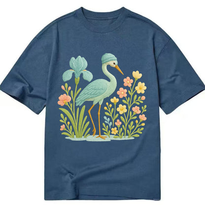 Mint Crane - Classic T-shirt - Twilight Navy(Blue)