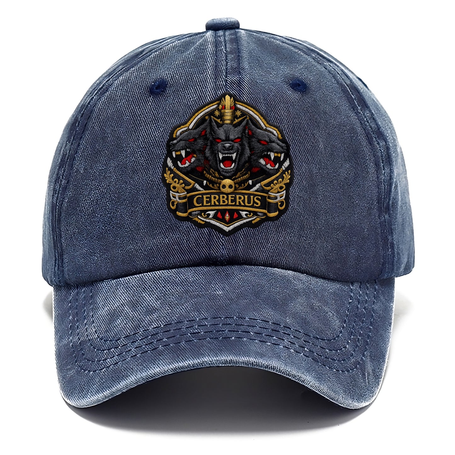 CERBERUS THREE HEADS - triple hound in black and red , underworld - Classic Cap - Twilight Navy(Blue)