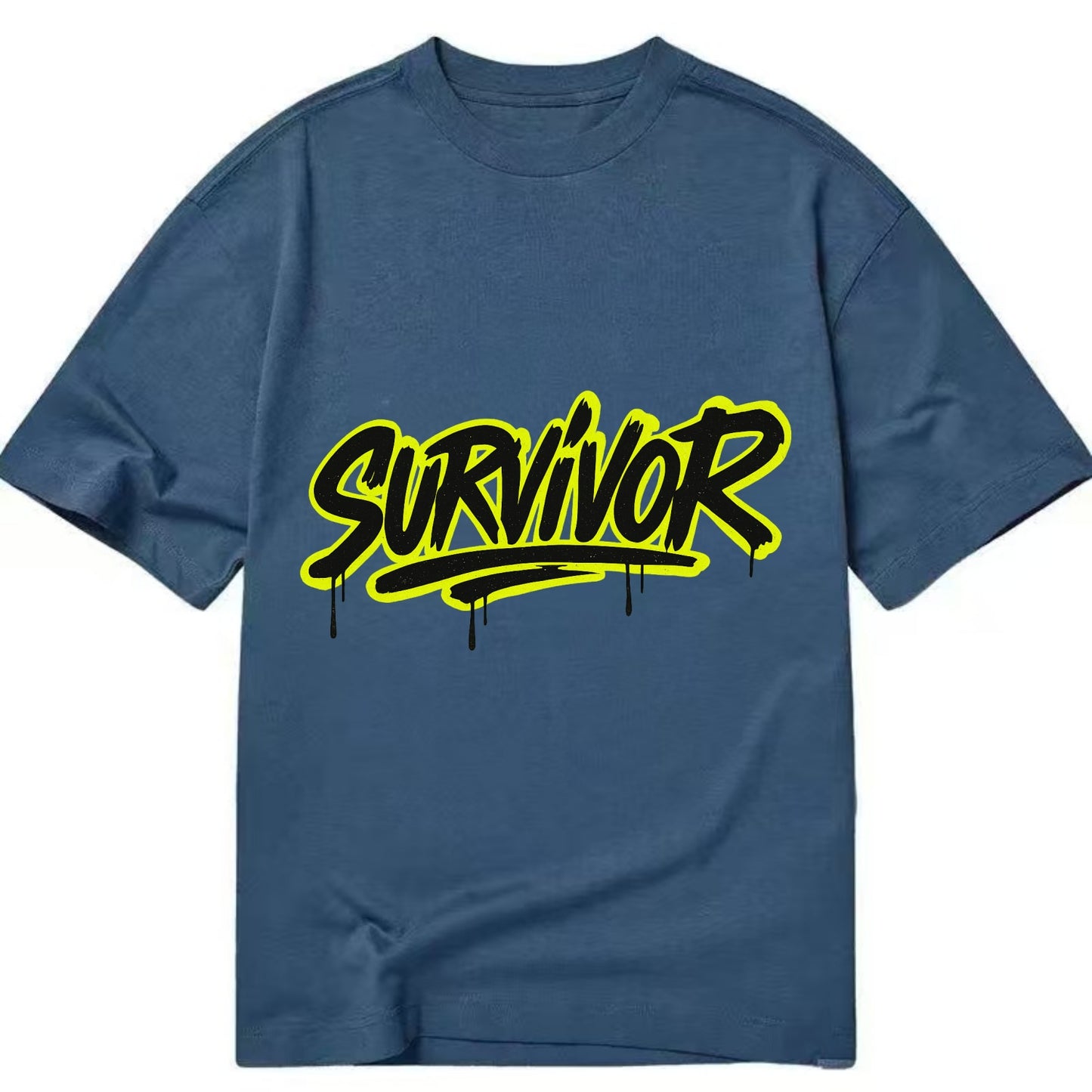Bold typography design - "SURVIVOR" - overcomer, still standing, made it through - Classic T-shirt - Twilight Navy(Blue)