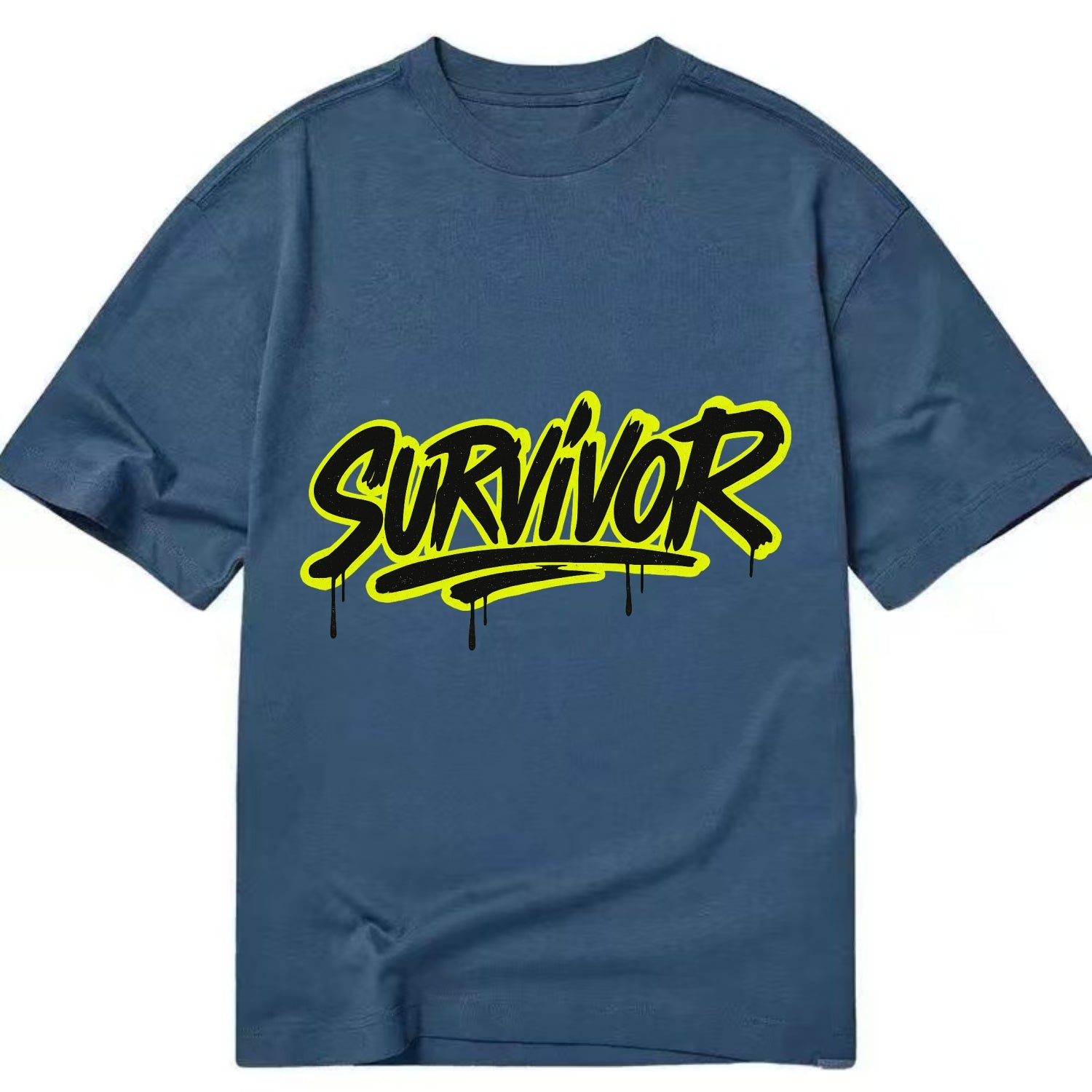 Bold typography design - "SURVIVOR" - overcomer, still standing, made it through - Classic T-shirt - Twilight Navy(Blue)