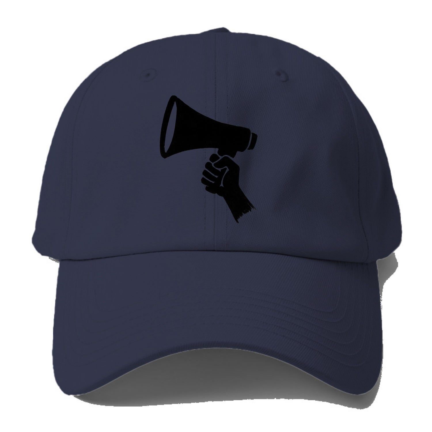 Megaphone silhouette - voice and protest ink brushwork - Baseball Cap For Big Heads - Twilight Navy(Blue)