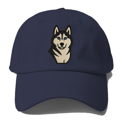 Husky - Blue eyes close-up portrait - Ba Baseball Cap For Big Heads - Twilight Navy(Blue)