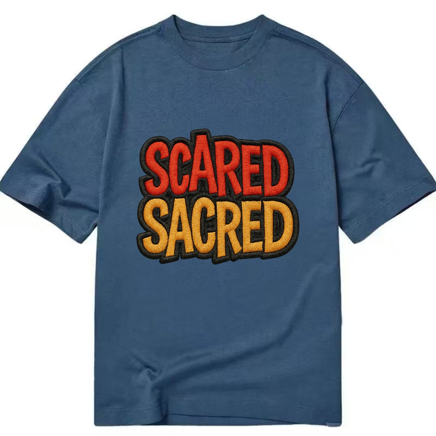 SCARED;SACRED JOURNEY Spiritual Purple Hat - Classic T-shirt - Twilight Navy(Blue)