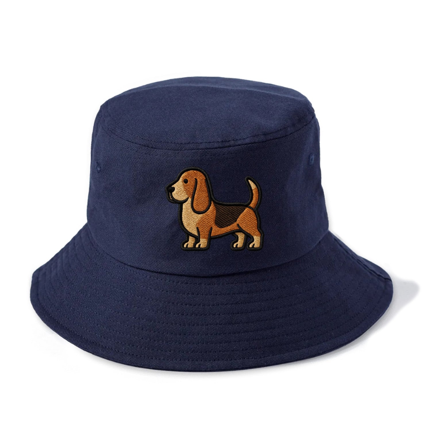 Basset Hound - Trendy low-rider design with prominent black outline - Bucket Hat - Twilight Navy(Blue)
