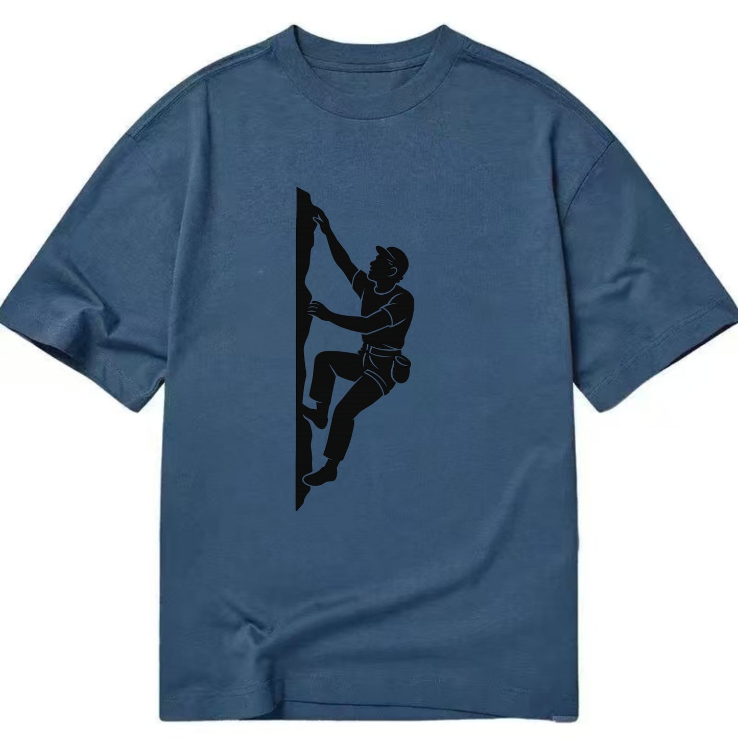 Rock climber reaching for the next hold - Classic T-shirt - Twilight Navy(Blue)