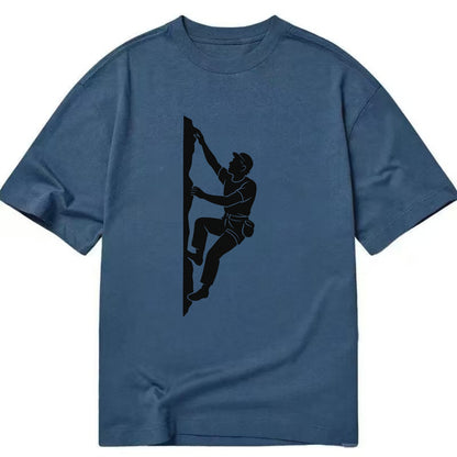 Rock climber reaching for the next hold - Classic T-shirt - Twilight Navy(Blue)