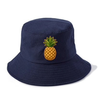 PINEAPPLE CROWN - tropical fruit in yellow and green , hospitality - Bucket Hat - Twilight Navy(Blue)