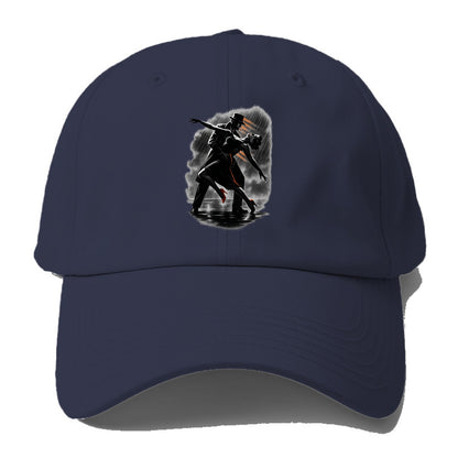 romantic dance pose with woman lifted in the air at lakeside - Baseball Cap For Big Heads - Twilight Navy(Blue)
