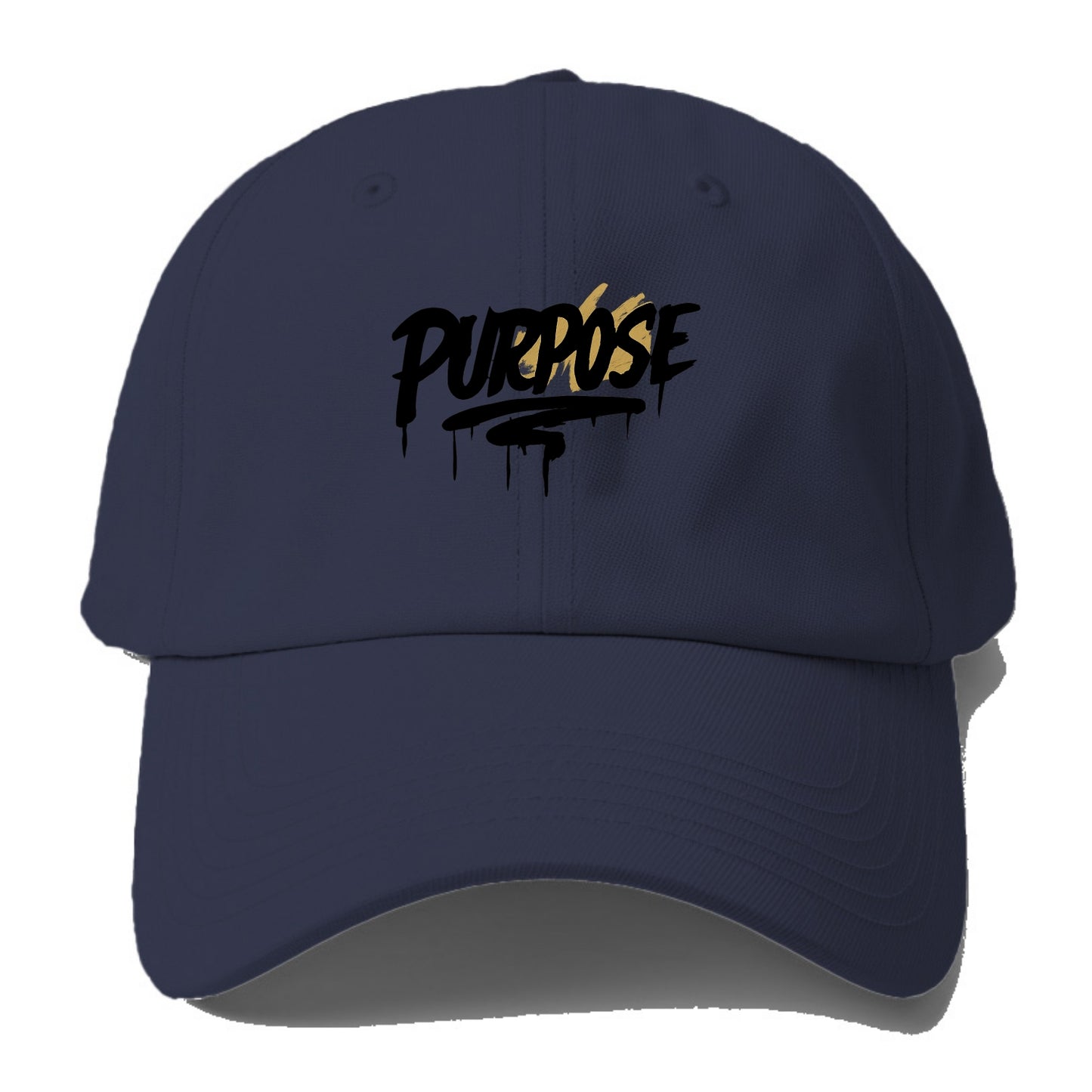 Bold typography design - "PURPOSE" - reason for being - Baseball Cap - Twilight Navy(Blue)