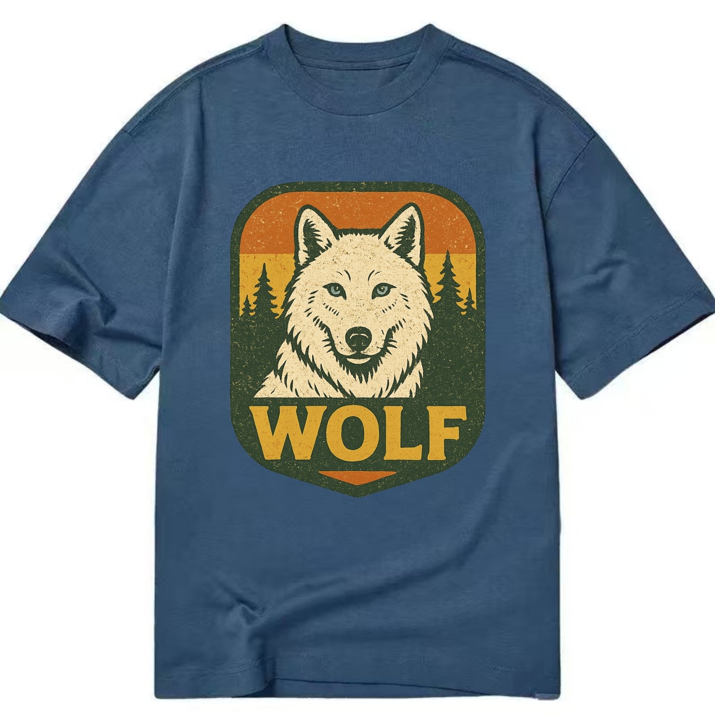 Arctic White Wolf  - Classic T-shirt - Twilight Navy(Blue)