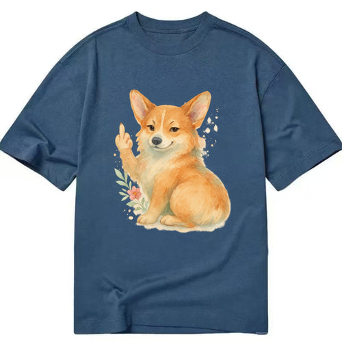Corgi short legs and fluffy butt, one stubby paw up with sass - Classic T-shirt