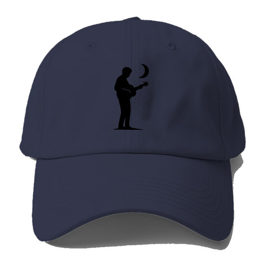 Guitarist playing acoustic under moonlight - Baseball Cap For Big Heads - Twilight Navy(Blue)