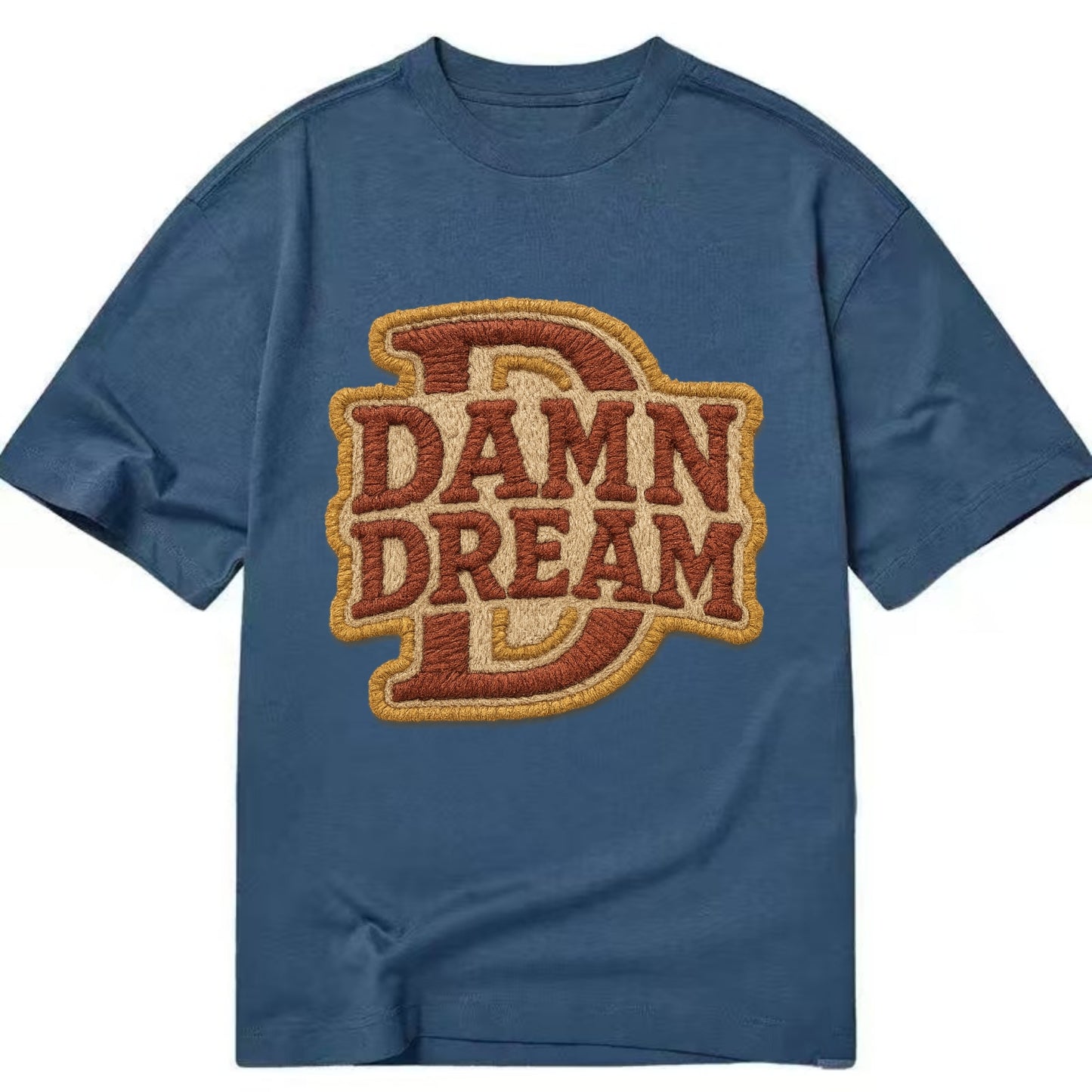 DAMN;DREAM BIG Motivational White Cap - Classic T-shirt - Twilight Navy(Blue)
