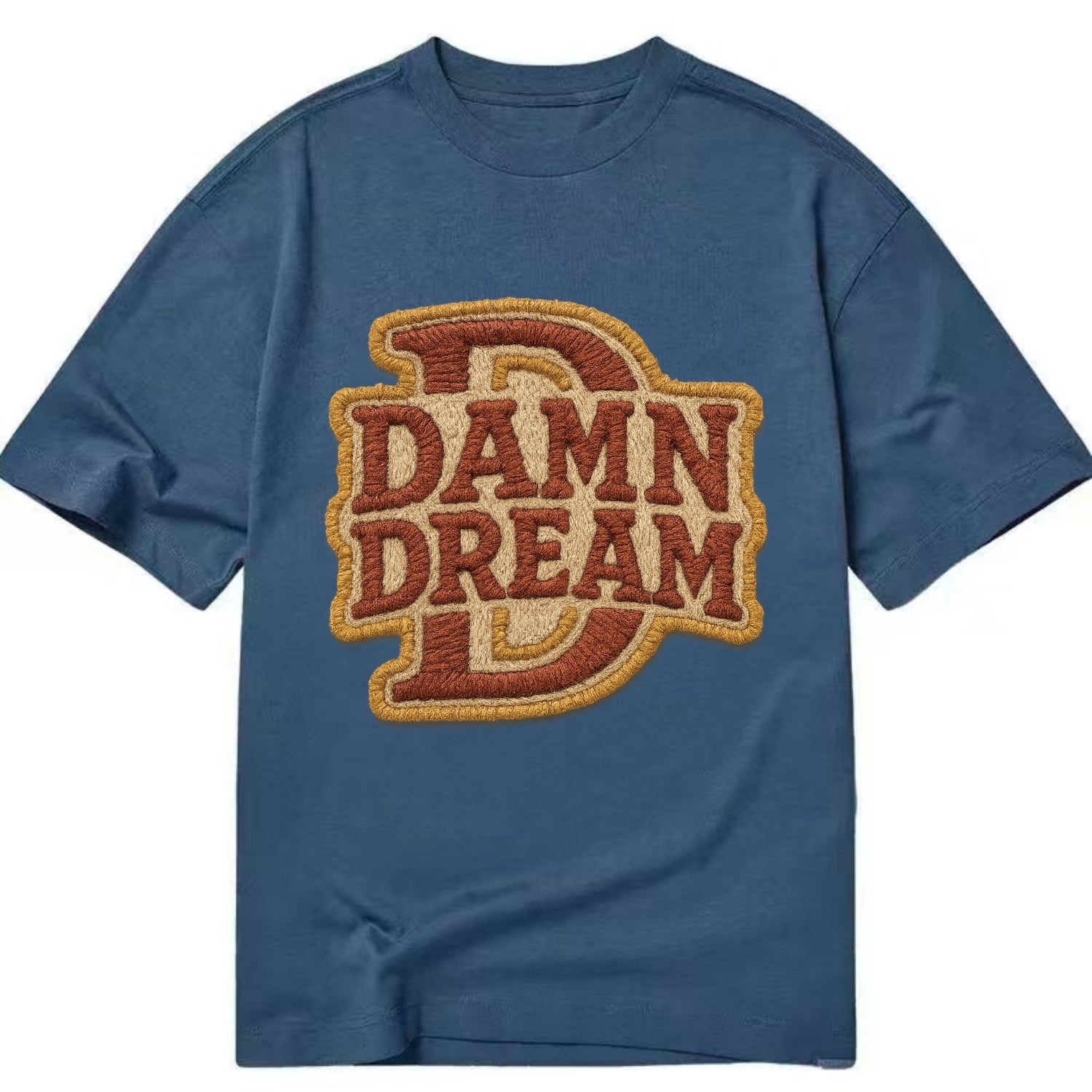 DAMN;DREAM BIG Motivational White Cap - Classic T-shirt - Twilight Navy(Blue)