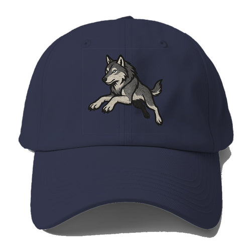 Wolf Leaping Action  - Baseball Cap For Big Heads