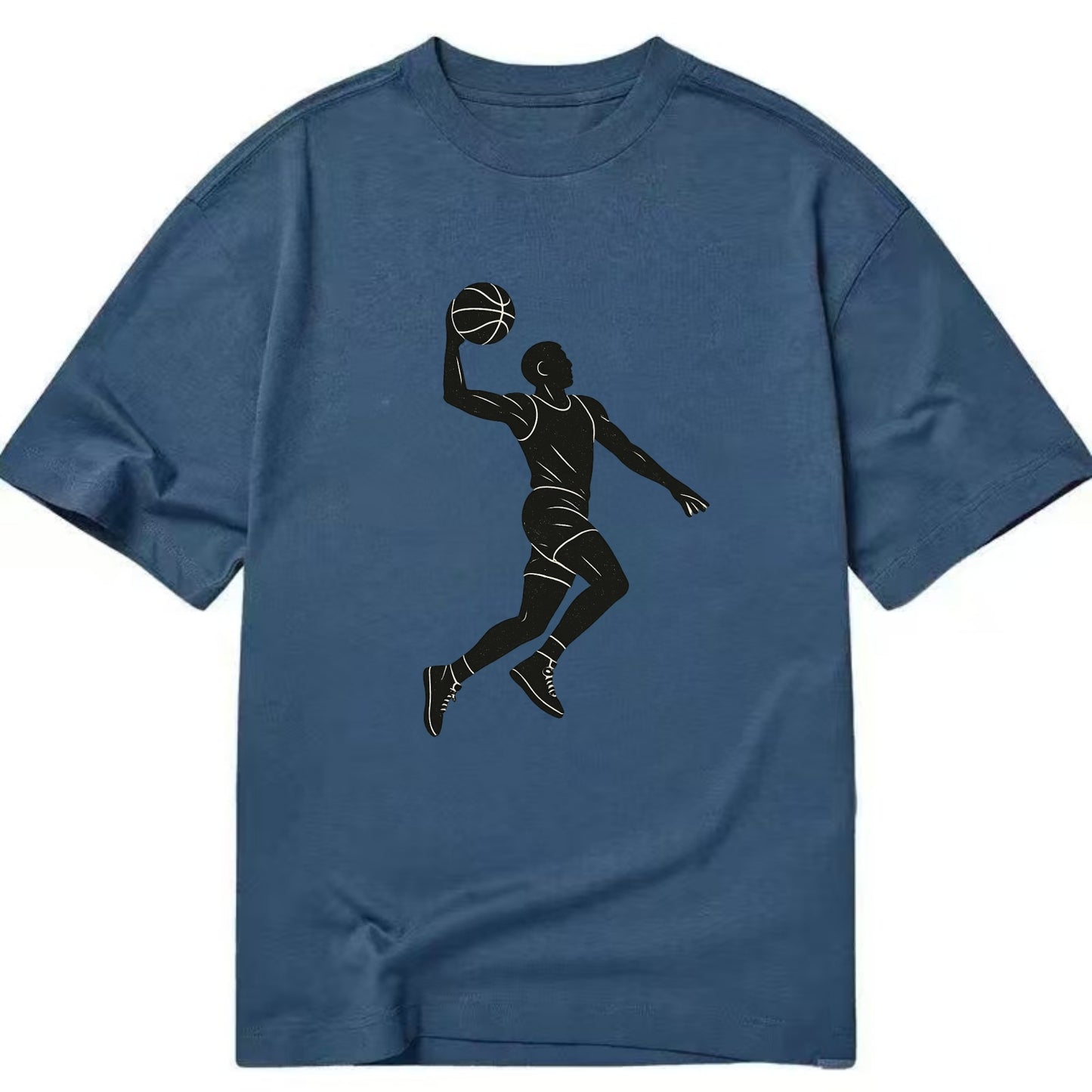 Basketball player dunking silhouette - Classic T-shirt - Twilight Navy(Blue)