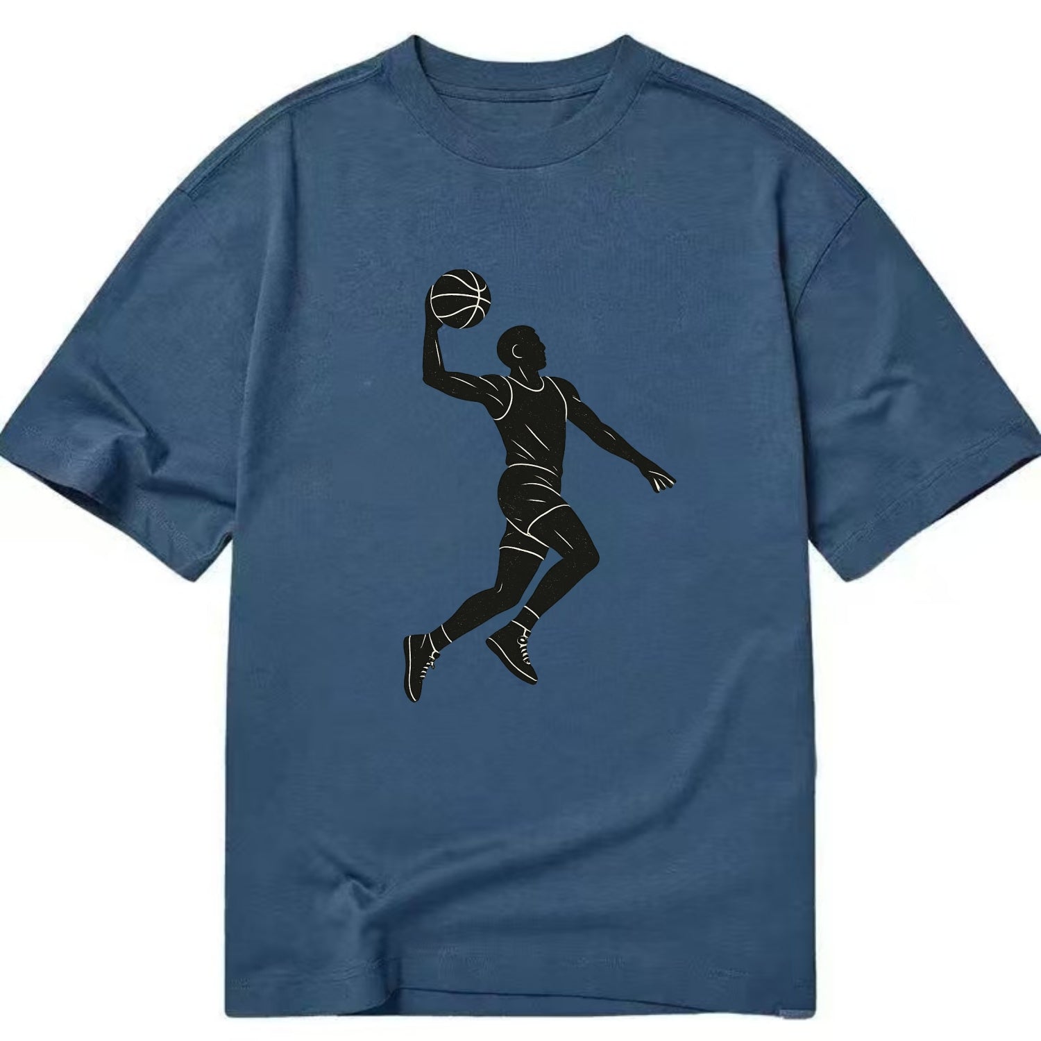 Basketball player dunking silhouette - Classic T-shirt - Twilight Navy(Blue)