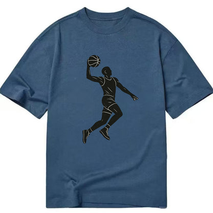 Basketball player dunking silhouette - Classic T-shirt - Twilight Navy(Blue)