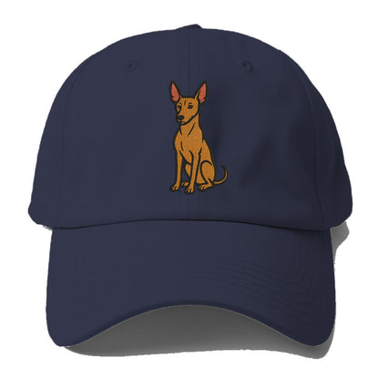 Pharaoh Hound - Tan colored embroidered pose - Baseball Cap - Twilight Navy(Blue)