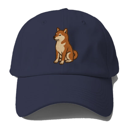 Shiba Inu - Red sesame embroidered sitti Baseball Cap For Big Heads - Twilight Navy(Blue)