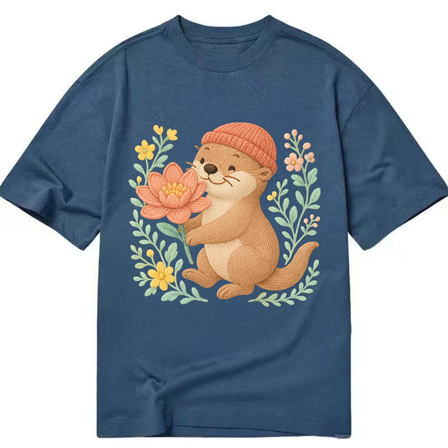 Peach Otter - Classic T-shirt - Twilight Navy(Blue)