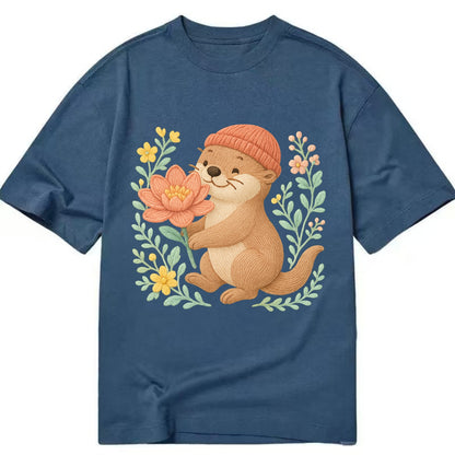 Peach Otter - Classic T-shirt - Twilight Navy(Blue)