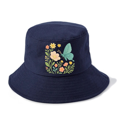 Mint Night Butterfly - Bucket Hat - Twilight Navy(Blue)