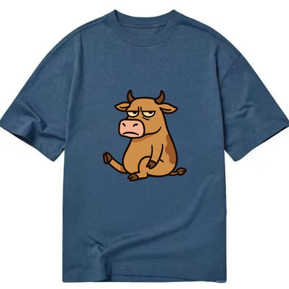 The Cow Judging Silently - Classic T-shirt - Twilight Navy(Blue)