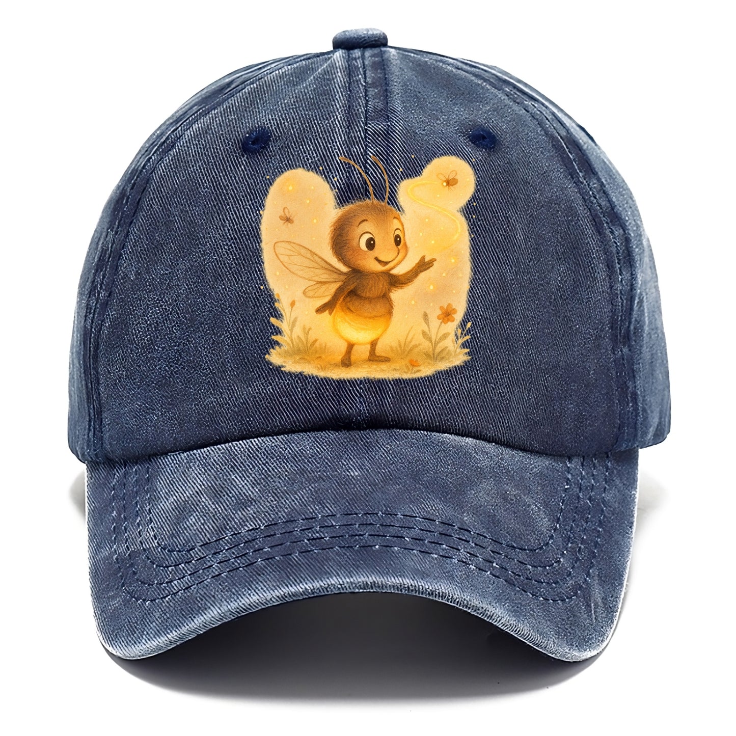 Firefly choreographer arranging synchronized light patterns over a meadow stage - Classic Cap - Twilight Navy(Blue)