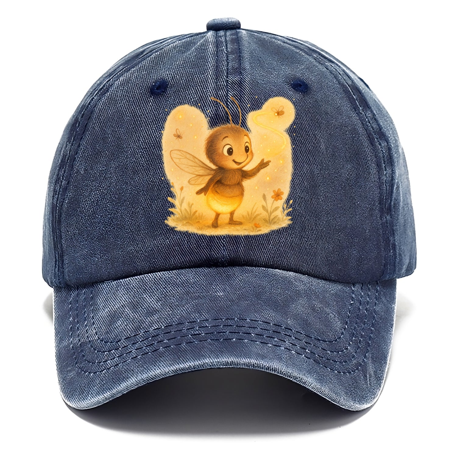 Firefly choreographer arranging synchronized light patterns over a meadow stage - Classic Cap - Twilight Navy(Blue)