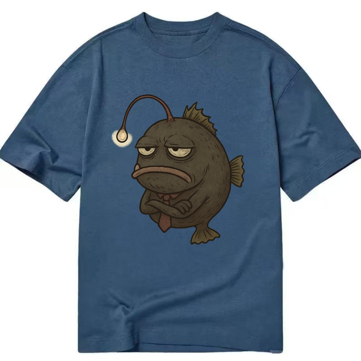 THE ANGLERFISH LURES DISAPPOINTMENT | Dark gray anglerfish with dim light - Classic T-shirt - Twilight Navy(Blue)
