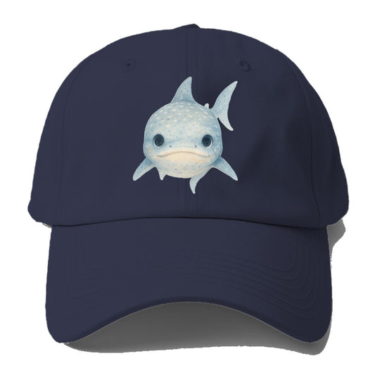 Baby Whale Shark - spotted blue-gray, wide mouth closed, tiny eyes, front-facing, - Baseball Cap - Twilight Navy(Blue)