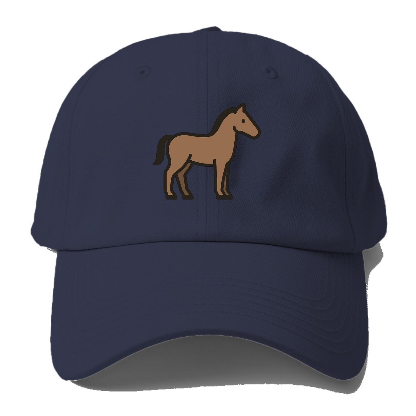 Horse - Brown standing pose flat side profile - Baseball Cap For Big Heads - Twilight Navy(Blue)
