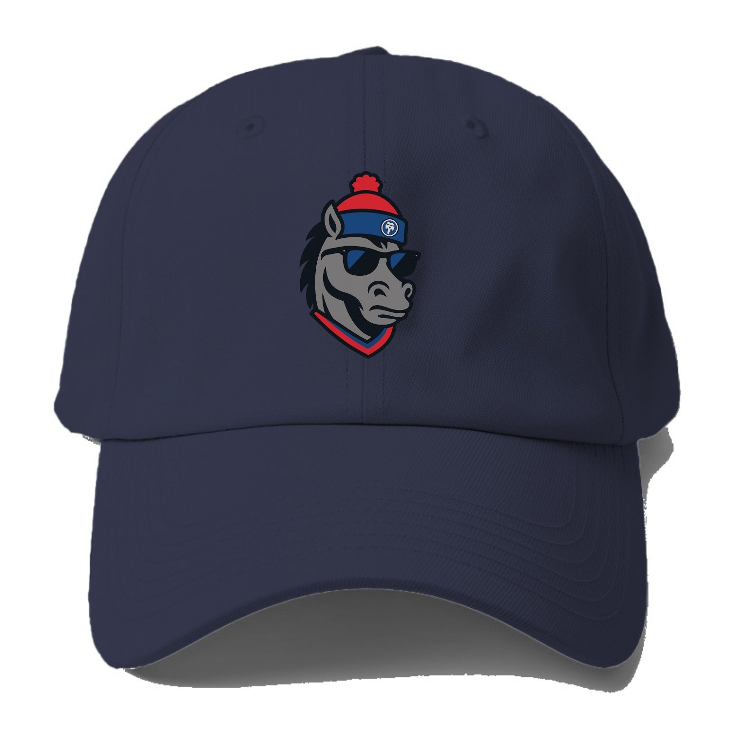 Detroit Stallion wearing Pistons red and blue beanie with piston patch and wayfarer - Baseball Cap - Twilight Navy(Blue)