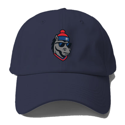 Detroit Stallion wearing Pistons red and blue beanie with piston patch and wayfarer - Baseball Cap - Twilight Navy(Blue)