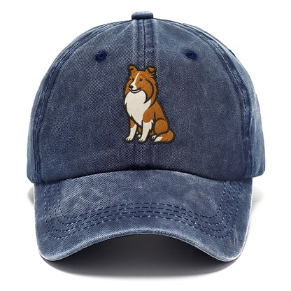 Shetland Sheepdog - Sable and white embr Classic Cap - Twilight Navy(Blue)