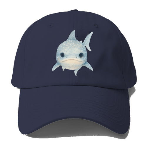 Baby Whale Shark - spotted blue-gray, wide mouth closed, tiny eyes, - Baseball Cap For Big Heads