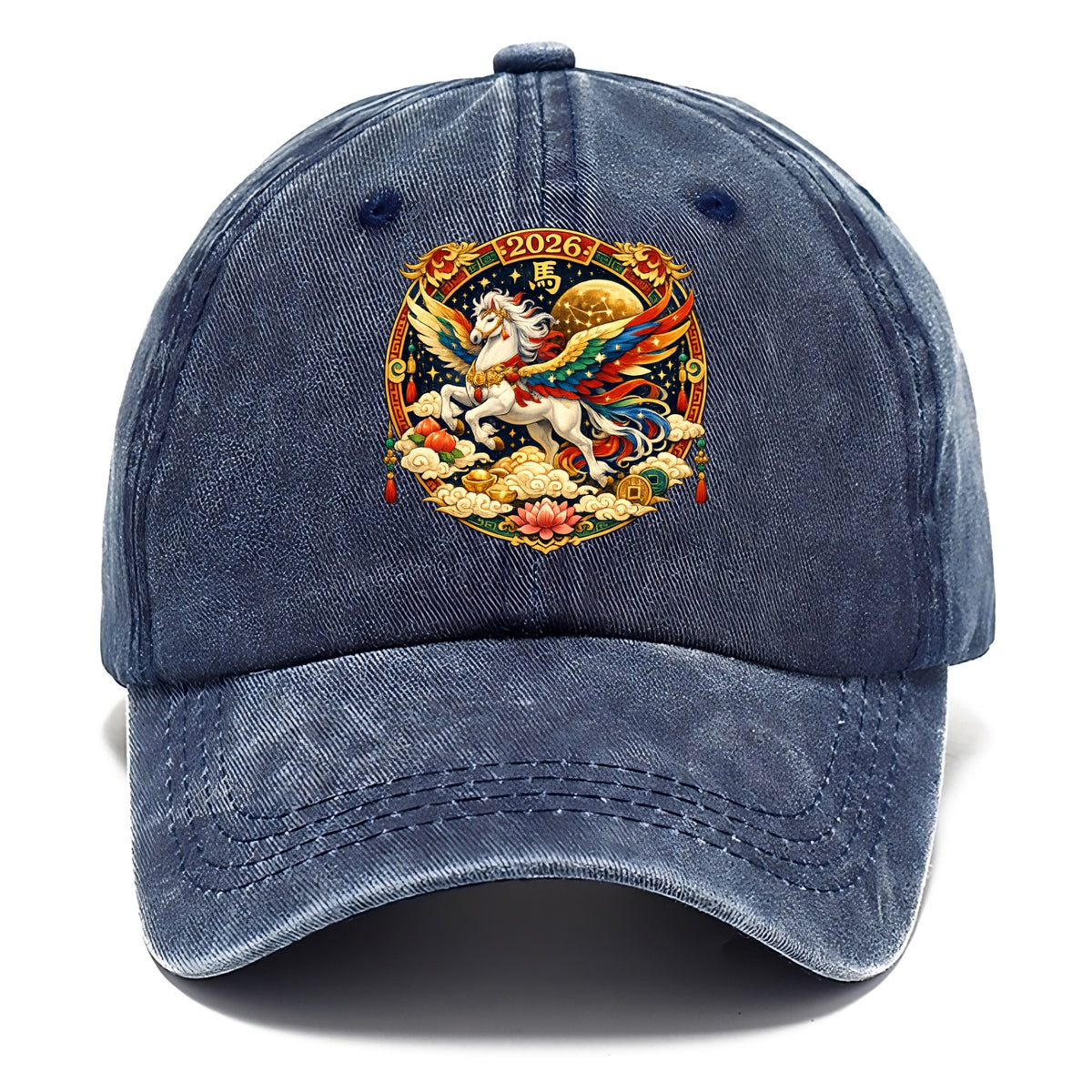 CELESTIAL HORSE | Heavenly horse among clouds and stars | Wings of flowing energy - Classic Cap - Twilight Navy(Blue)