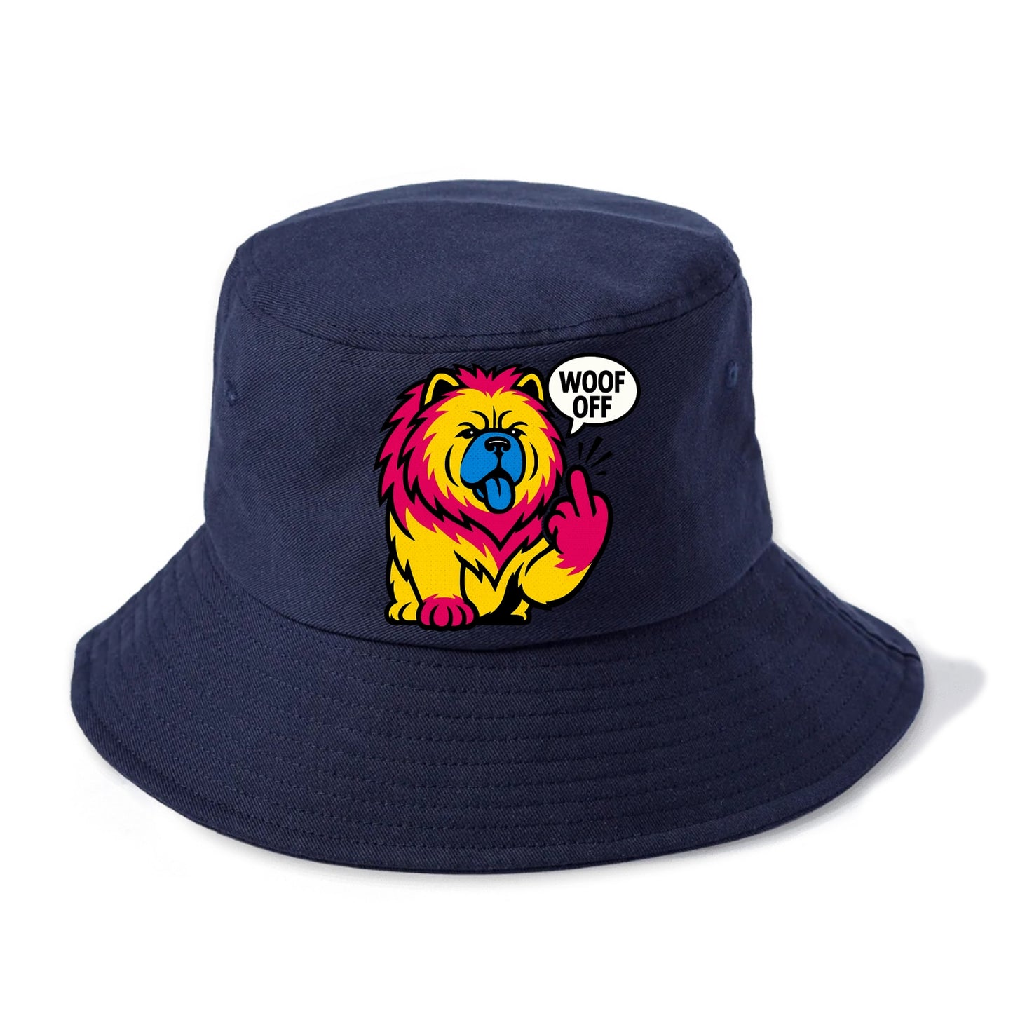 Chow Chow with lion mane and blue-black tongue, fluffy dignified paw up with sass - Bucket Hat - Twilight Navy(Blue)