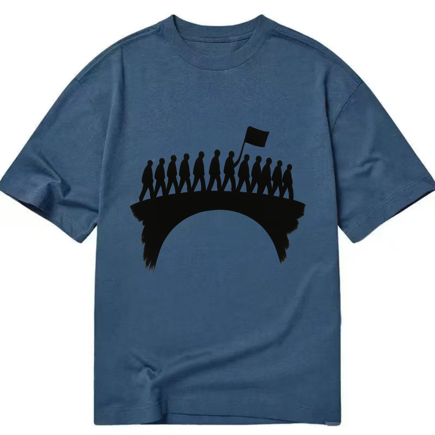 March on bridge silhouette - historic protest ink painting - Classic T-shirt - Twilight Navy(Blue)