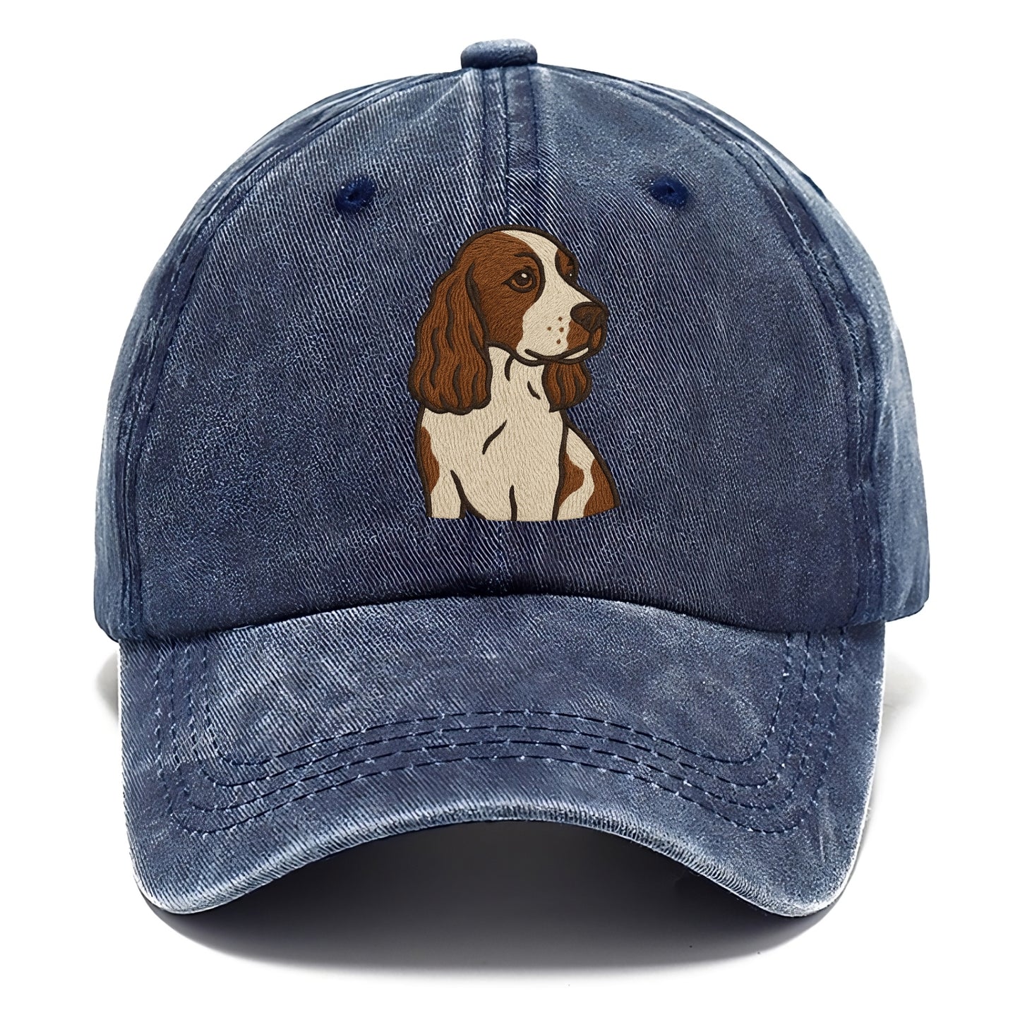 English Cocker Spaniel - Liver and white embroidered design - Classic Cap - Twilight Navy(Blue)