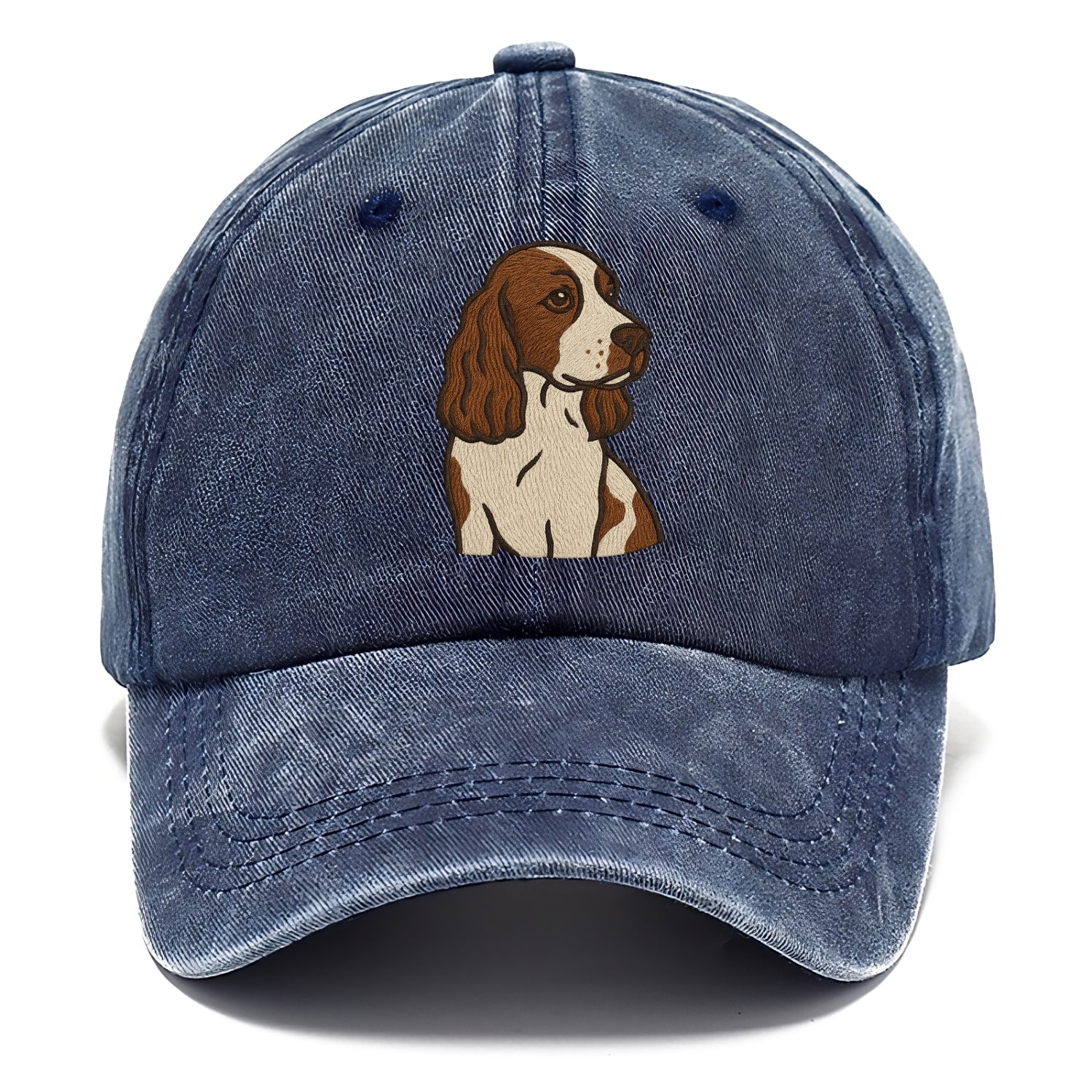 English Cocker Spaniel - Liver and white embroidered design - Classic Cap - Twilight Navy(Blue)