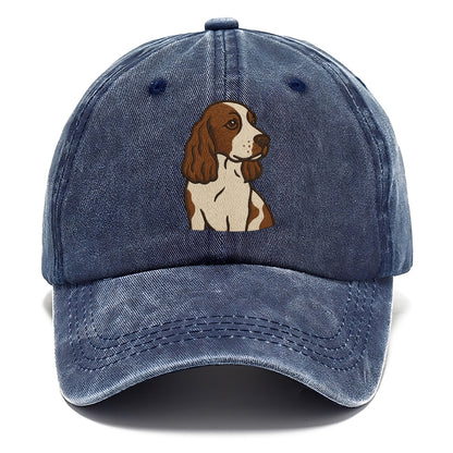 English Cocker Spaniel - Liver and white embroidered design - Classic Cap - Twilight Navy(Blue)