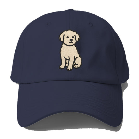 Maltipoo - White curly sitting pose - Baseball Cap - Twilight Navy(Blue)