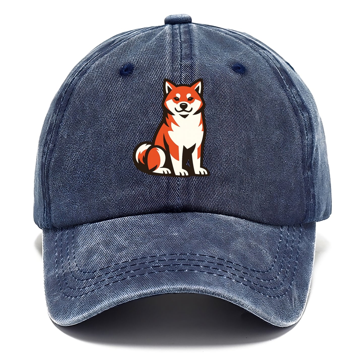 Sitting Shiba Inu Emblem - Classic Cap - Twilight Navy(Blue)
