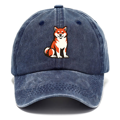 Sitting Shiba Inu Emblem - Classic Cap - Twilight Navy(Blue)