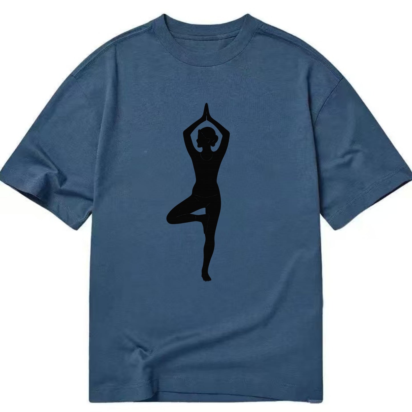 Yogi in tree pose silhouette - Classic T-shirt - Twilight Navy(Blue)